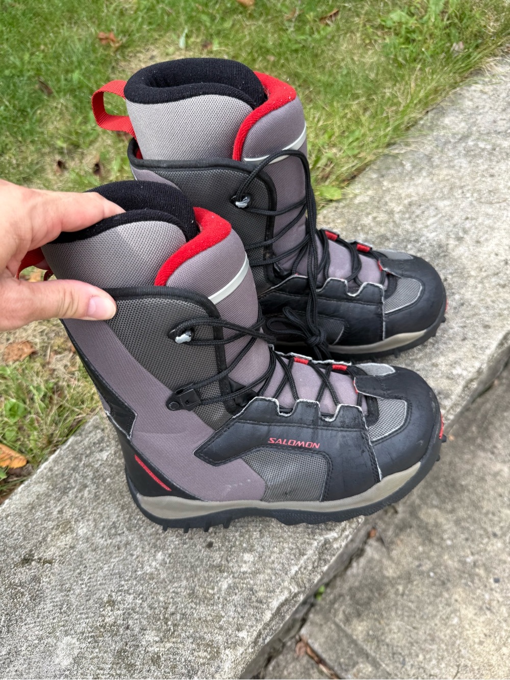 Salomon Kids Gray, Black and Red Snowboarding Boots